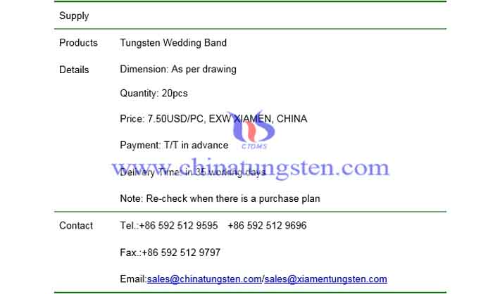 tungsten wedding band price picture