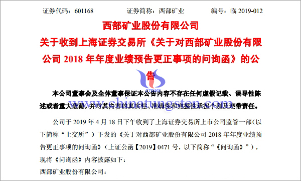 西部礦業(yè)預虧20億元遭上交所問詢