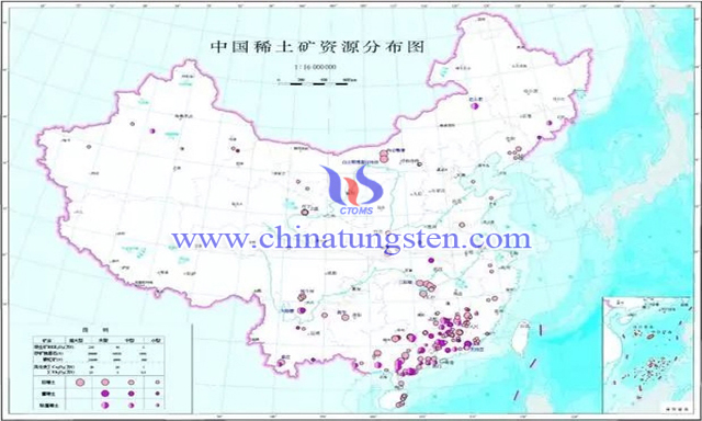 中國稀土資源分布圖片