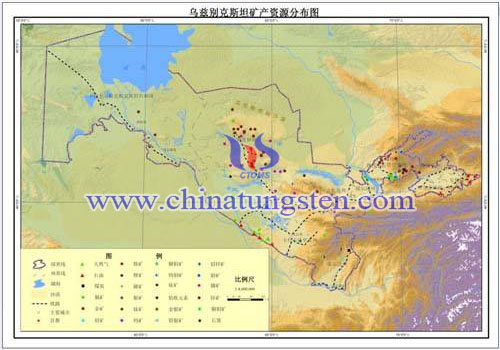 烏茲別克斯坦礦產(chǎn)資源分佈圖片