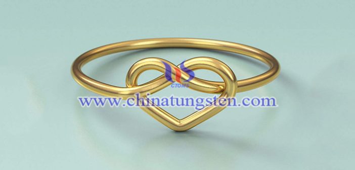 gold plated tungsten alloy heart ring picture