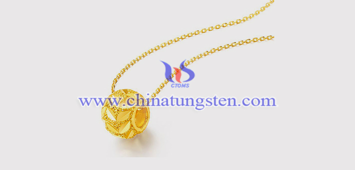 gold plated tungsten alloy lucky bead pendant picture