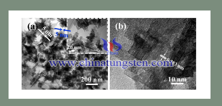 TEM  and  HRTEM  images  of  h  WO3  ultra  thin  nanosheet