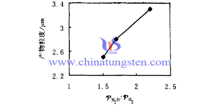 effects of ratio between H2O and H2 on violet tungsten oxide powder granularity image