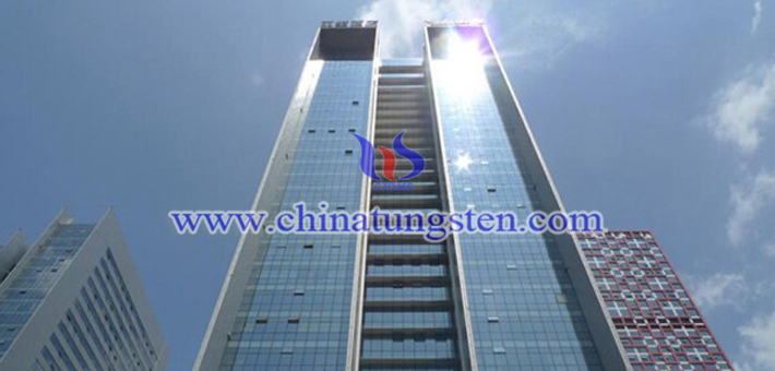 nano grain size blue tungsten oxide applied for heat-insulating glass window film picture