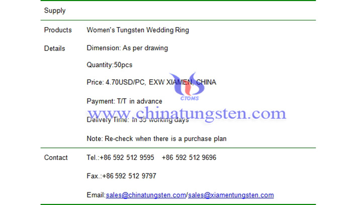 women tungsten wedding ring price picture