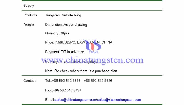 tungsten carbide ring price picture