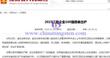 關于2023年江西企業(yè)100強榜單通知